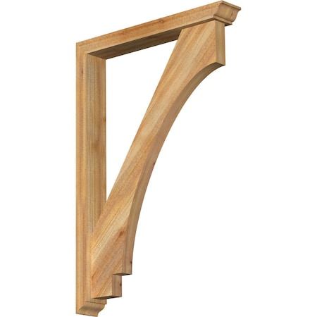 Ekena Millwork Imperial Traditional Rough Sawn Bracket w/ Offset Brace, Western Red Cedar, 4"W x 26"D x 38"H BKT0402X26X38IMP01RWR